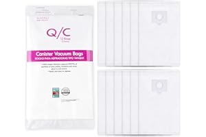 LOSKLENO 12 Pack 53292 Type Q/C Canister Vacuum Cleaner Bags Compatible with Kenmore 200/400/600/800 Series Vacuum Bags, Fit for Models 81214/81414/81714,/21814, BC2005/BC3005/81615/BC7005 (white)