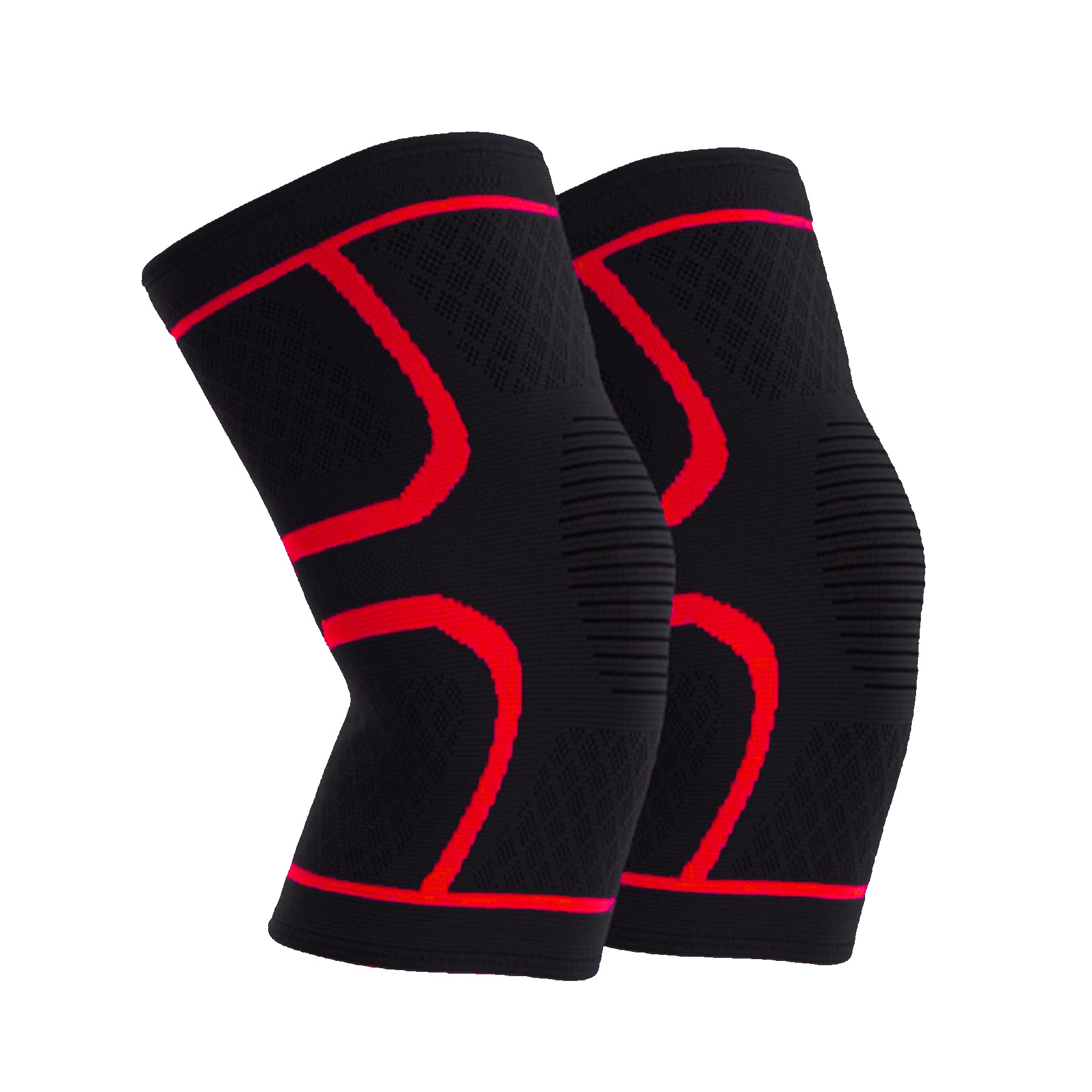 LQRLY [2 Pack] Knee Support, Knee Brace for Men and Women, Adjustable Knee Sleeves for Running, Sports, Joint Pain Relief, Arthritis, Red