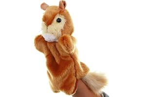 ZUXUCUVU Plush Hand Puppets Squirrel Stuffed Animal Puppet Toys for Imaginative Pretend Play Storytelling Gifts for Kids Brown