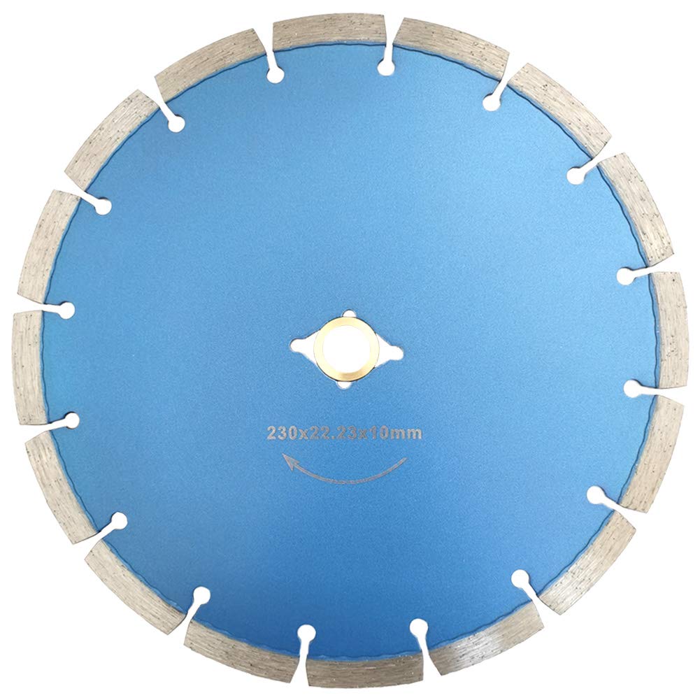 Meacase 230mm Segmented Diamond Cutting Disc for Concrete Masonry Brick Block Stone with DM-22.23mm-16mm Arbor — image 1