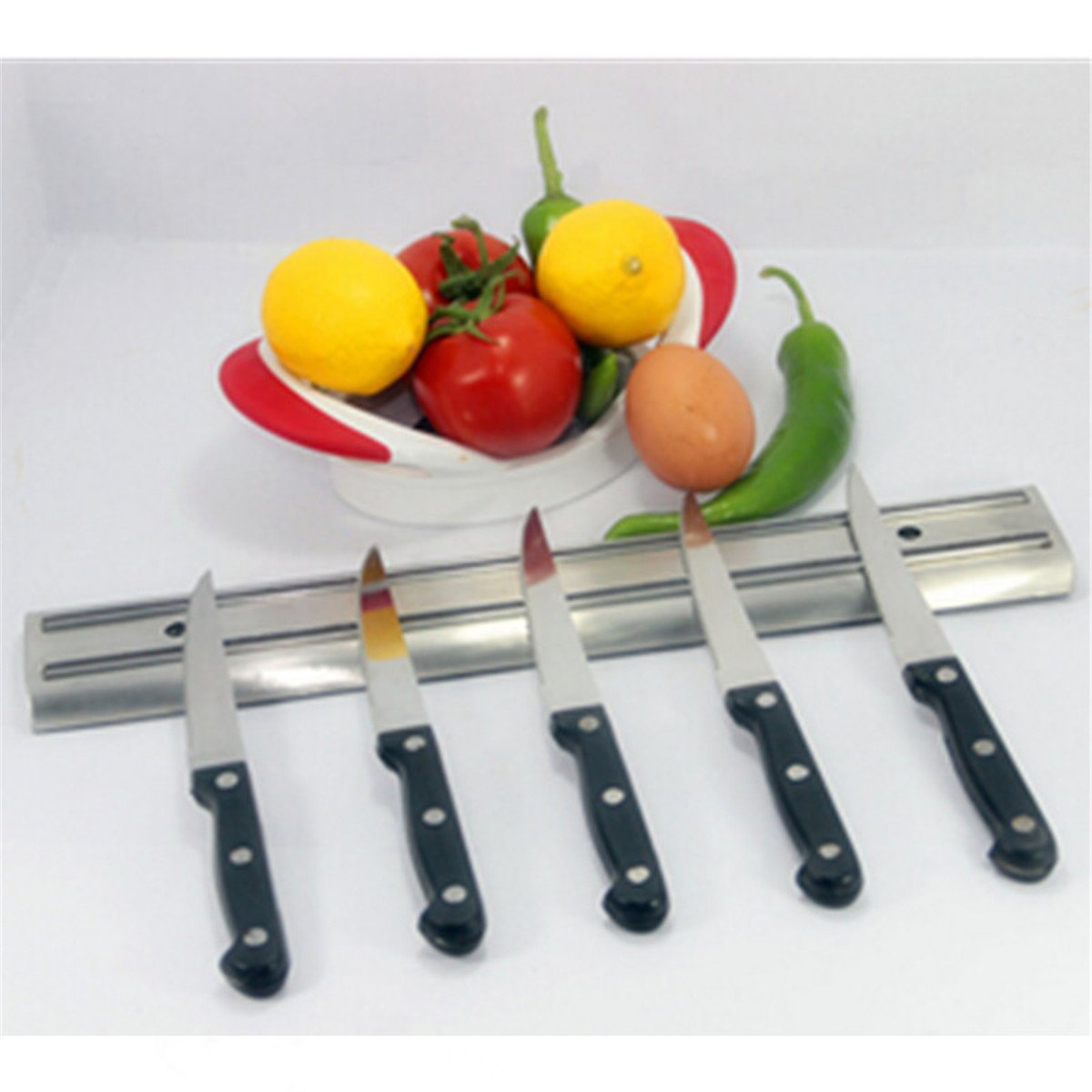 The Wolf Moon® Professional Stainless Steel Magnetic Knife Bar, Magnetic Tool Holder Strip, Fast and Easy Installation Kitchen Knife Rack (36CM)