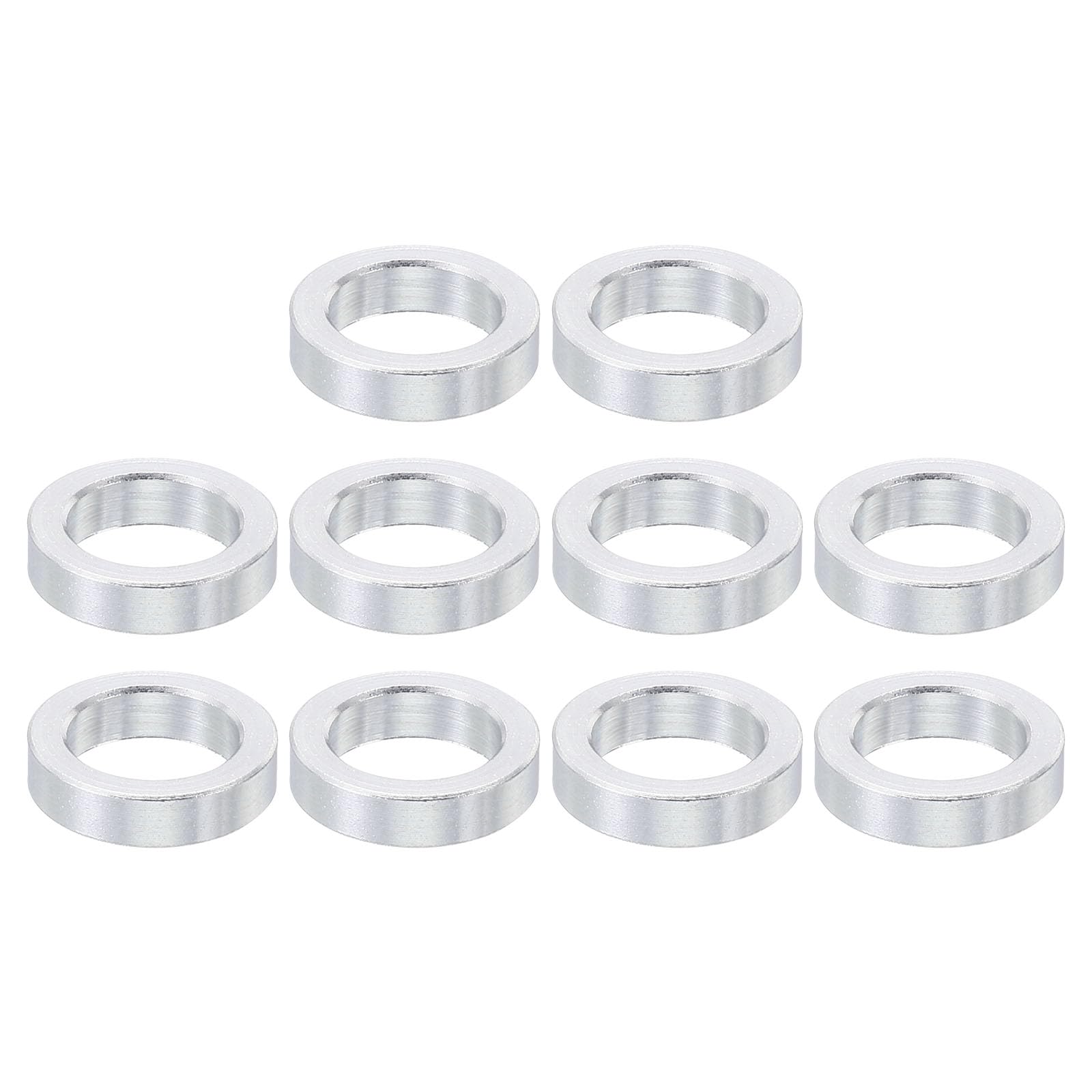 PATIKIL M8 Aluminum Spacers, 10 Pcs Metal Spacer Aluminum 8.2mm ID x 12mm OD x 3mm L Aluminum Spacer Screw Standoff Round for 5/16" or M8 Screw Bolts