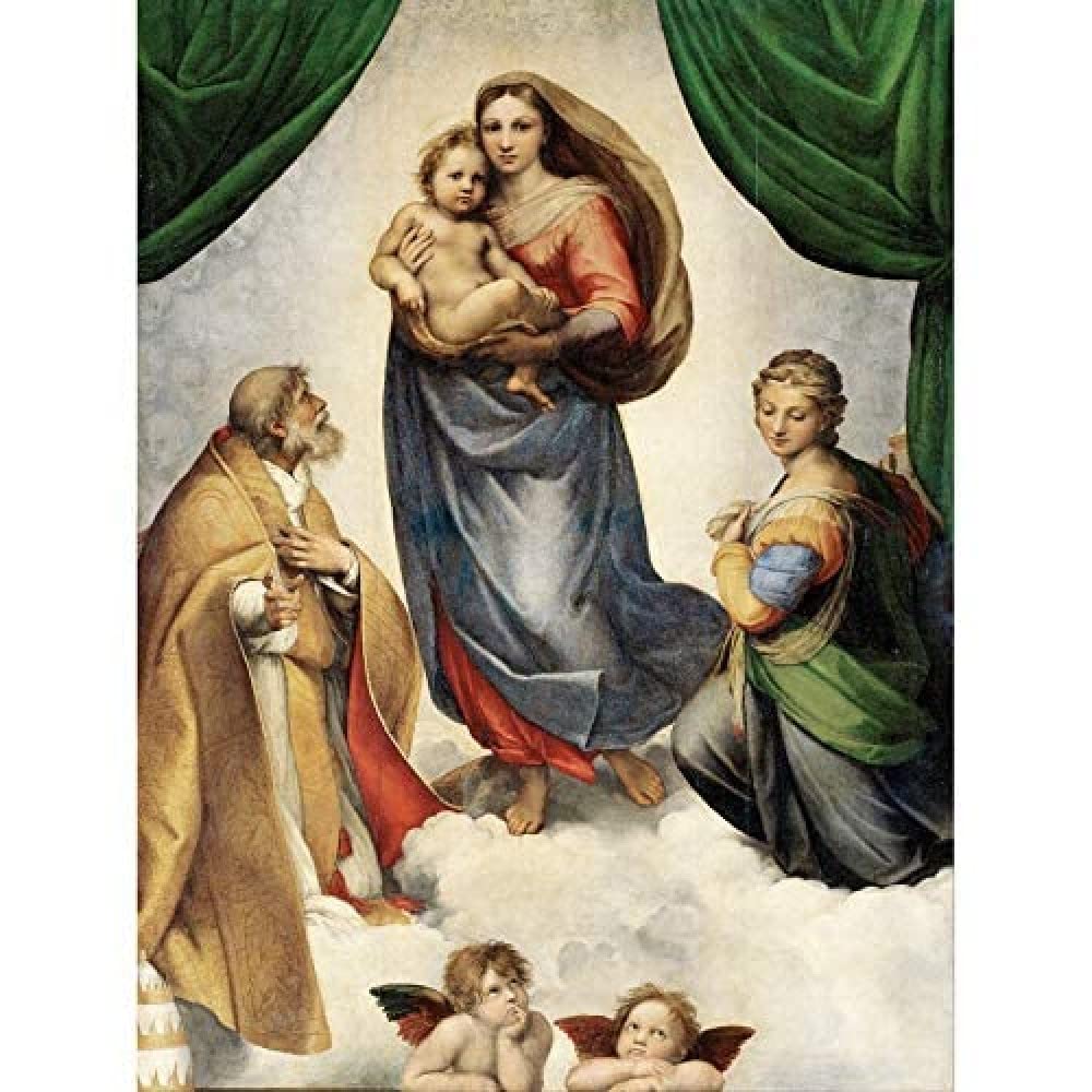 Raphael The Sistine Madonna Art Print Canvas Premium Wall Decor Poster Mural