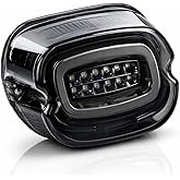 Eagle Lights HALOS Layback LED Tail Light with Turn Signals for Harley Davidson Motorcycles (Smoked)