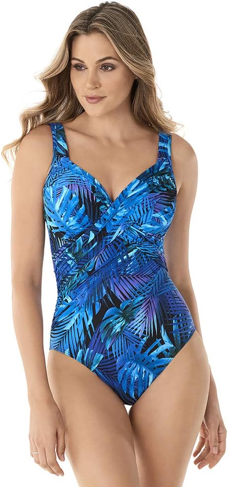 Women's Swimwear Royal Palms Revele V-Neckline Underwire Wrap Style One Piece Swimsuit