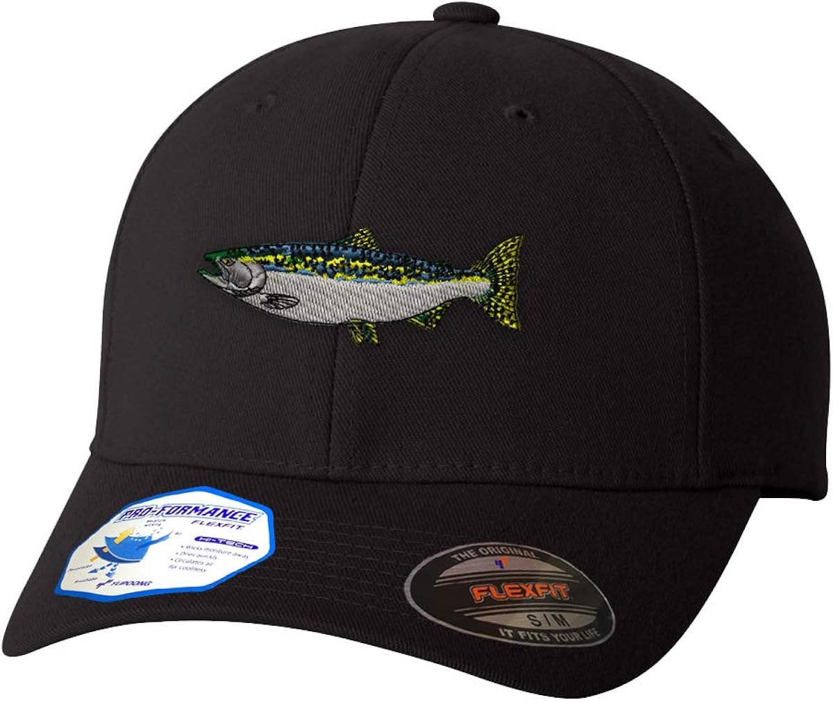Custom Flexfit Baseball Cap Fish Steelhead Embroidery Animal Name
