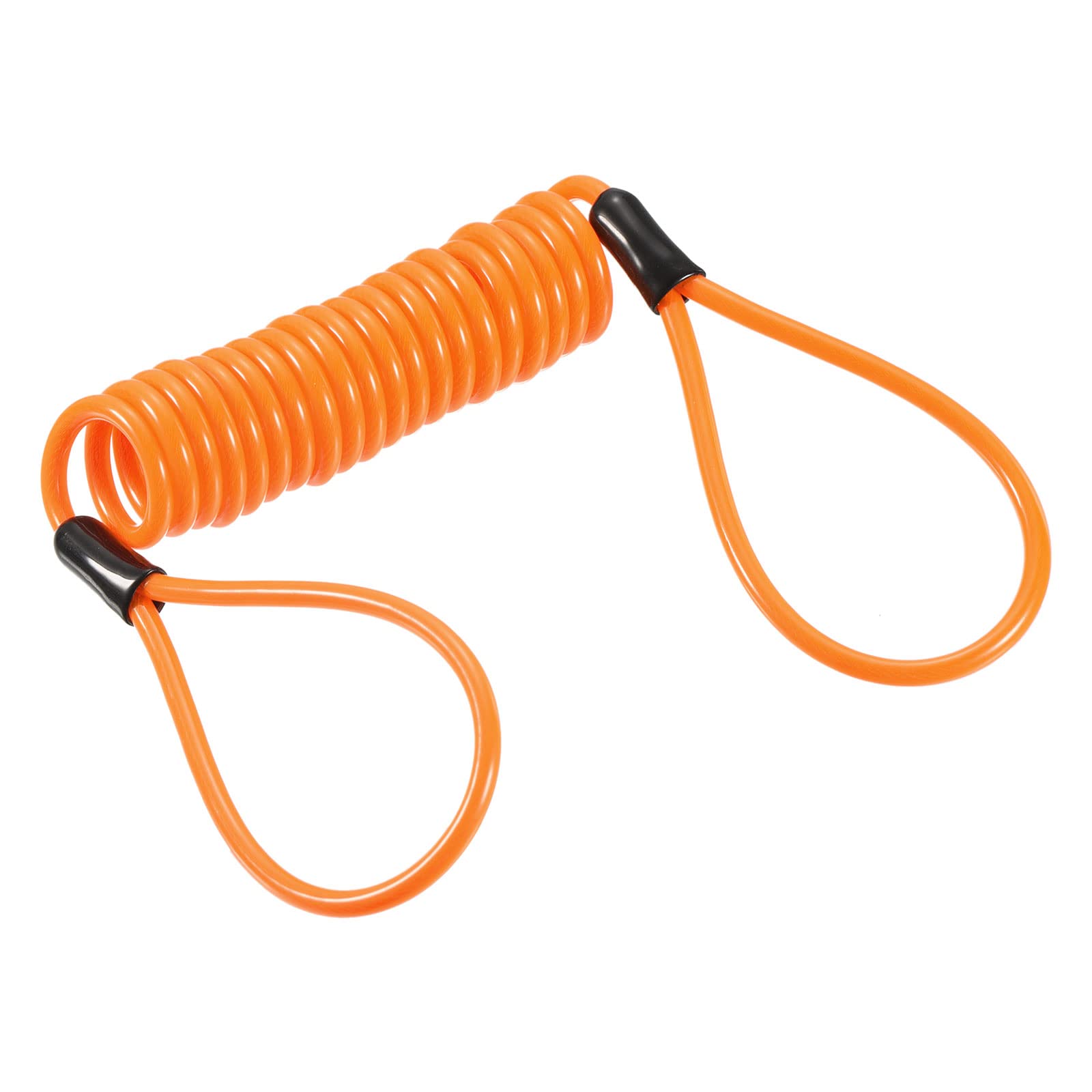 PATIKIL Security Steel Cable 3.5mm x 1.5m/4.92ft Coated Spring Luggage Lock Wire Rope with Double Loop Orange