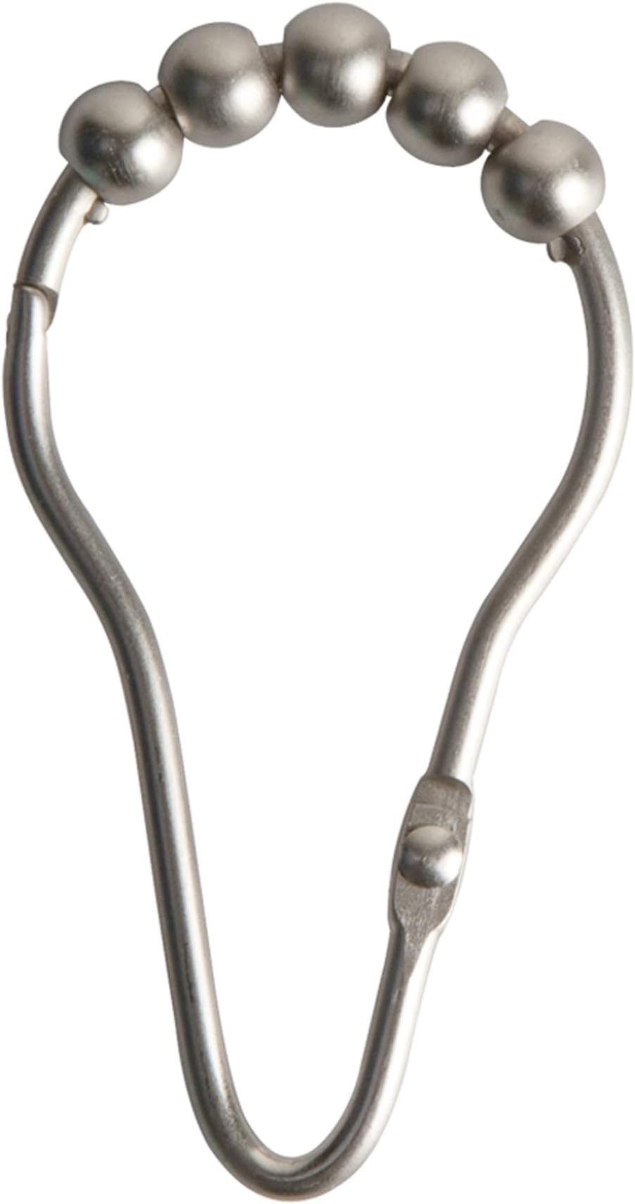 MAYTEXRoller Glide Shower, V-hinged Hook, Brushed Nickel