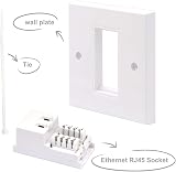LEENUE Single RJ45 Cat6 Ethernet Wall Socket Faceplate Keystone Jack White 2 view 3