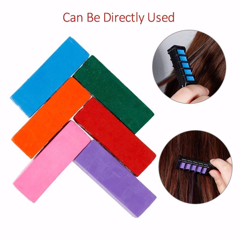 QZ HAIR CHALKS BIRTHDAY GIRLS GIFT – 8 Colorful Hair Chalk Comb Set Washable Color for Kids Hair Dyeing Party, Cosplay By TEEMI