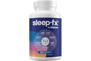 Sleep-Fx Natural Sleep Aid for Adults – 7-in-1 Formula with GABA, L-Theanine, Melatonin, 5-HTP, Valerian Root & Lemon Balm – 