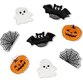 Mini Halloween Holiday Hair Claw Clips for Girls Pumpkin Ghost Bat Spider Web Fun Hair Clips Cute Halloween Hair Accessories for Women 8pcs