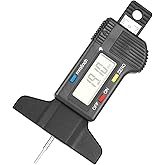 Tire Tread Depth Gauge, with Large LCD Screen of 0-1 Inch mm/inch Conversion, for Cars Trucks and SUV, Black