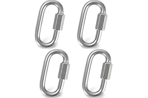4 Pack Stainless Steel Chain Quick Links, Locking Carabiners, Chain Hooks, Twist Key Ring Screw Chain Link