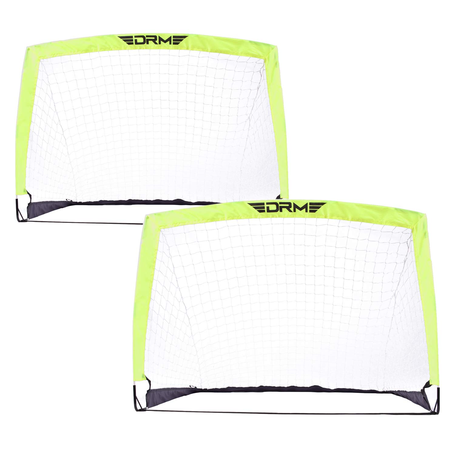 DRM Foldable Set of 2 Football Goal Net, Instant Pop Up Play Soccer Goal Net for Fiberglass Poles, Outdoor Sport Training Teens Adults Soccer with Carrying Bag,