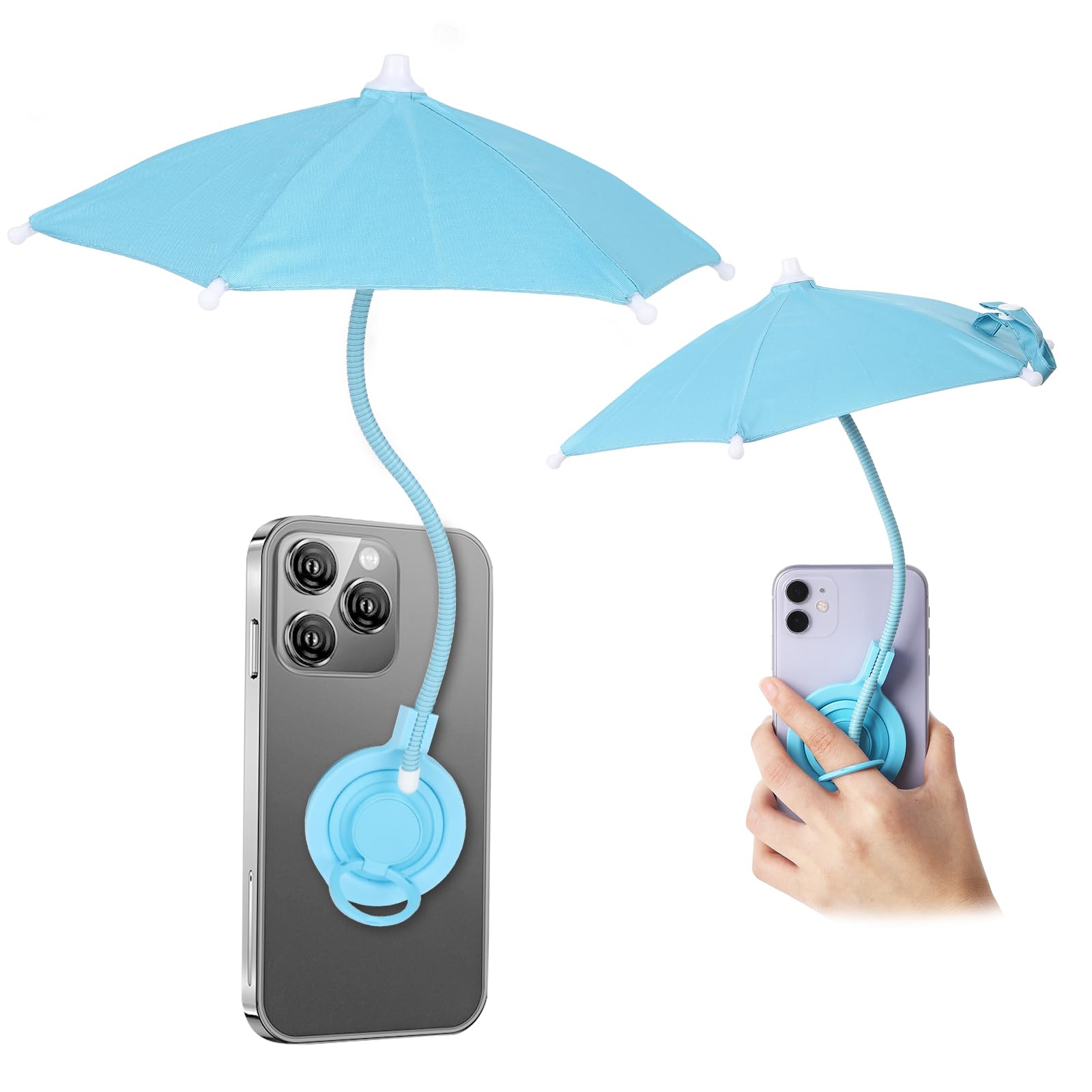 TDTOK Magnetic Phone Umbrella for Sun with Universal Adjustable Phone Ring, Outdoor Anti-Reflective Magnetic Cell Phone Umbrella Sun Shade for iPhone 16 15 14 13 12 Pro Max
