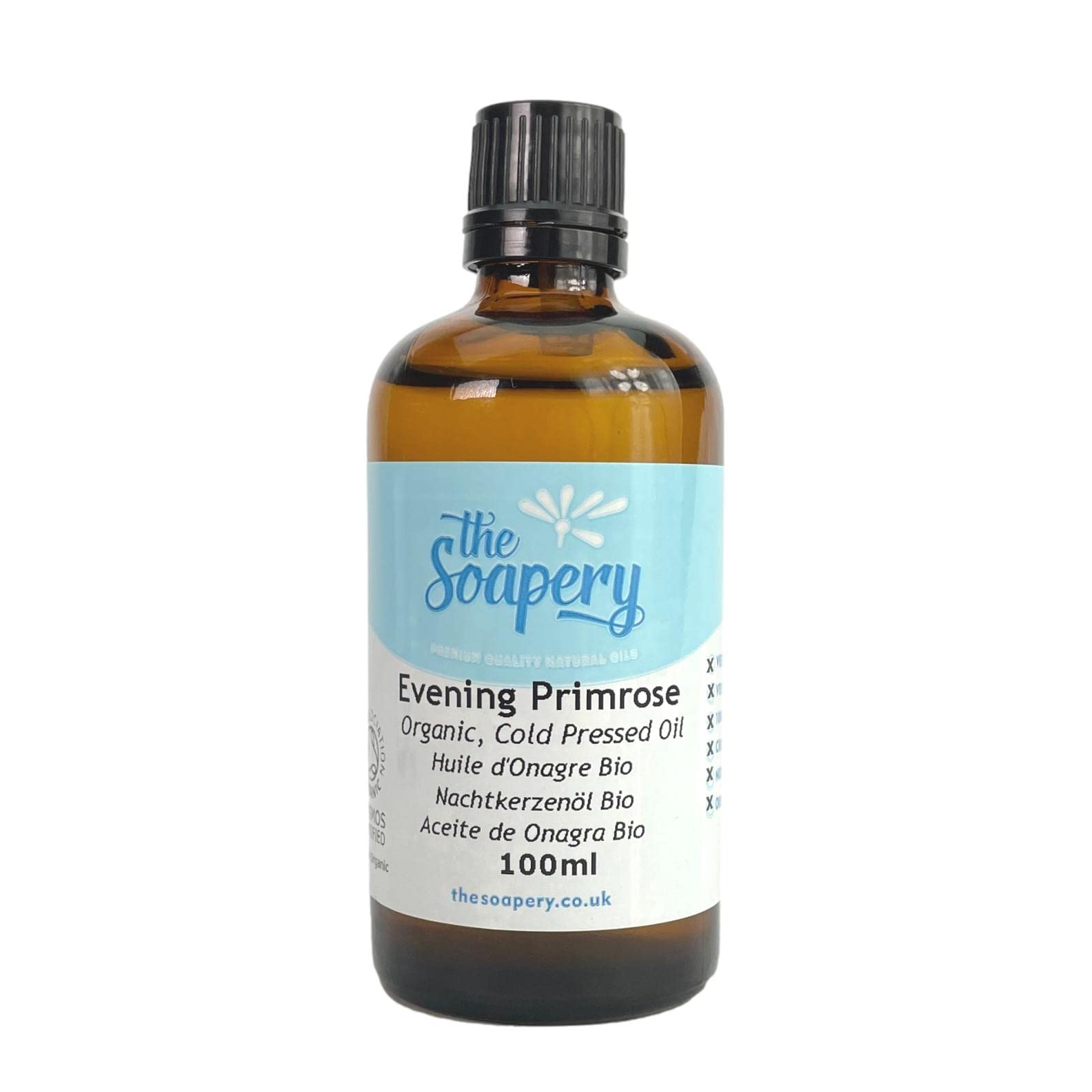 Evening Primrose Oil 100ml - Certified Organic Cold Pressed 100% Pure