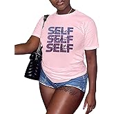 Hilinker Women's Funny Graphic Tees Casual Loose Summer Cute Tops Short Sleeve T Shirts