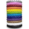 12 Pack Mosquito Repellent Bracelets, Solid Color Individually Wrapped Leather Insect & Bug Repellent Wrist Bands for Kids & Adults Outdoor Camping Fishing Traveling