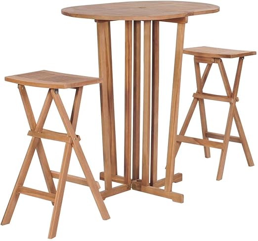 Fdgbcf Klappbare Barhocker Garten Bar Set Outdoor Terrasse Mobel Holz Esstisch Theke Hohe Pub Cocktail Set Pool Massivholz Sitzgruppe Party Fruhstuck Bistro Wintergarten 3 Stuck Massiv Teak Holz Amazon De Kuche Haushalt