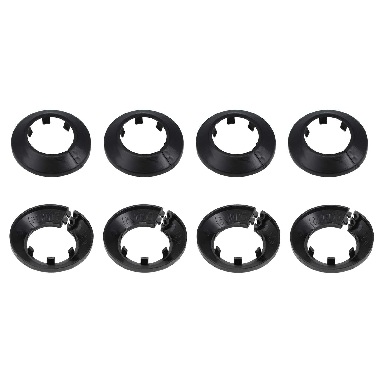 DTGN 62x13mm(DxT) Pipe Cover Decoration - 8Pack - Good for Bathroom Kitchen 35mm Dia Pipe - PP Plastic Escutcheon - Black