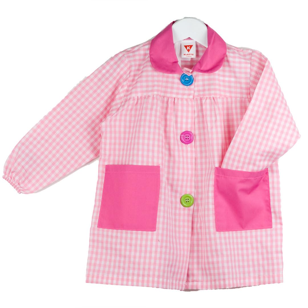 KLOTTZ Children's painting apron for nursery. - Pink - Large