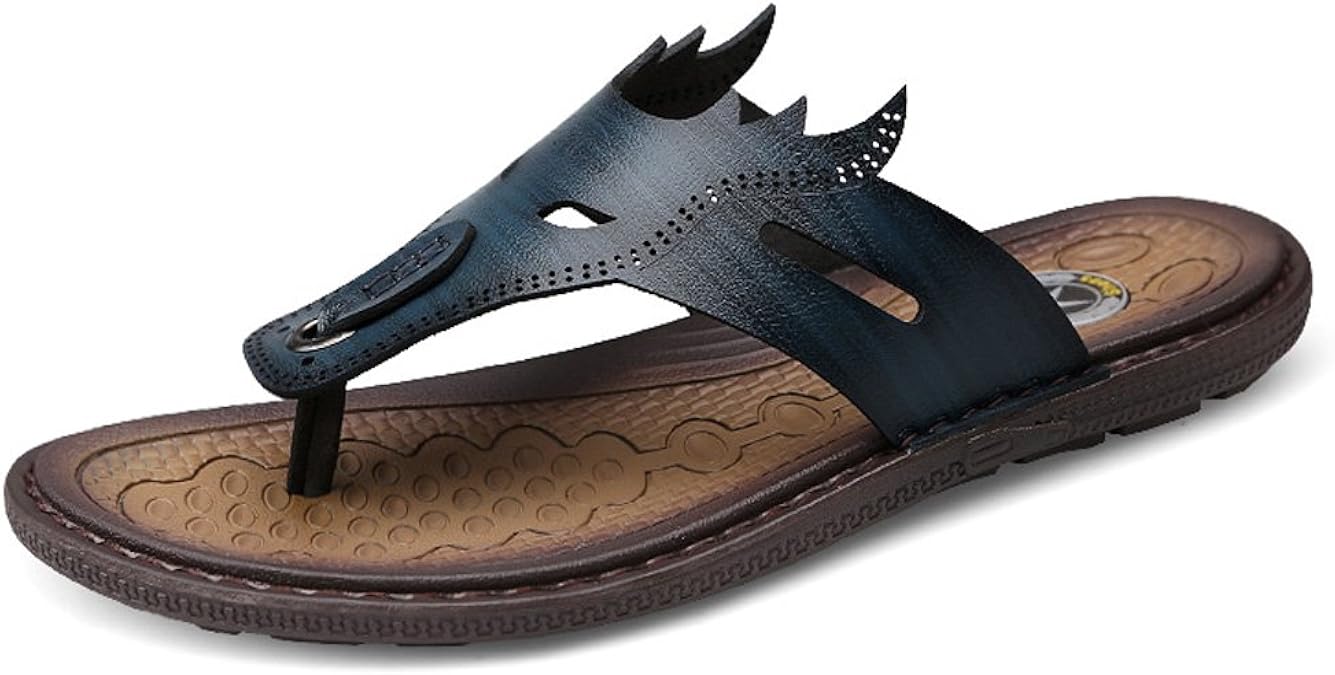 Amazon ノーブランド品 メンズ ビーチサンダル Men S Flip Flop 通気 ソリッドカラー 打ち抜き コンフォート フィットフロップ ブルー 25cm 並行輸入品 ノーブランド品 シューズ バッグ