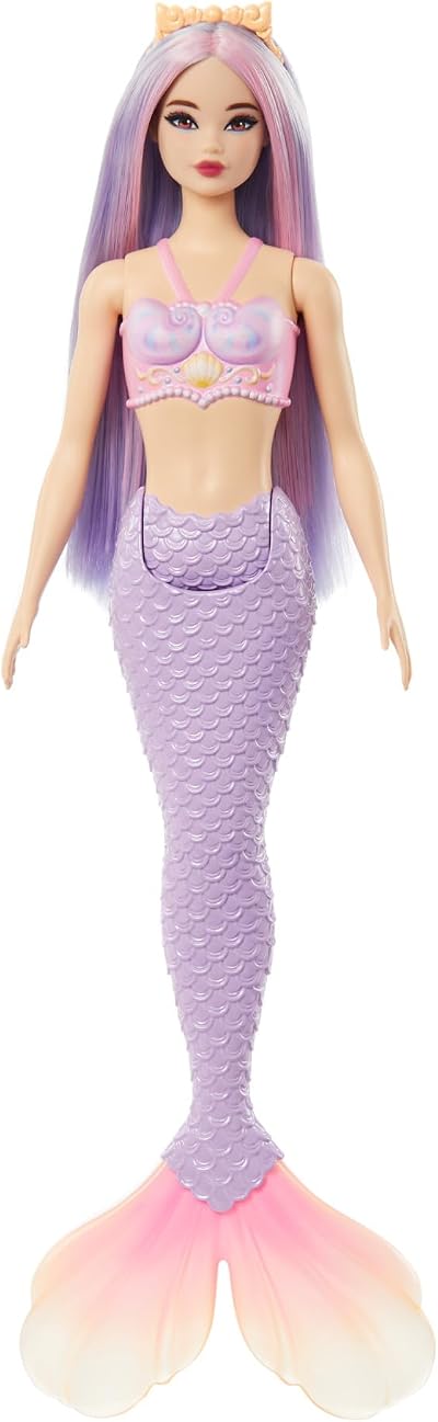 Barbie Mermaid Doll with Pink Lilac Hair and Shell Bodice HRR06