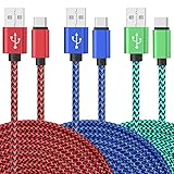 USB C Cable, UNISAME 3 Pack 10Ft Heavy Duty Bold Braided USB Type C USB Fast Charging Cable for Galaxy S10 S10+ S10e S9 S8 Note 10 9 8 LG G7 G6 V40 V35 Oneplus 6T 7
