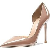 Qunvngutui Women's 3.9 Inch Pumps Pointed Toe Stiletto Heels Shallow Mouth High Heels Party Night Club Wedding Dress Shoes