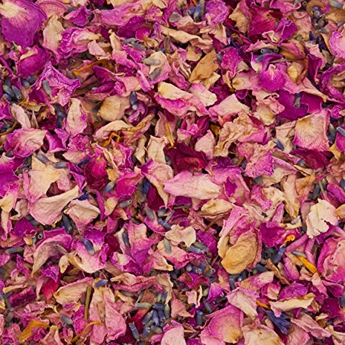 Natural Biodegradable Wedding Confetti | Dried Flowers - Rose Petals, Dried Lavender & Cornflower Petals | Eco-Friendly & 100% Biodegradable (2. Italian Pink, 2 Litre Box with 24 Confetti Bags)