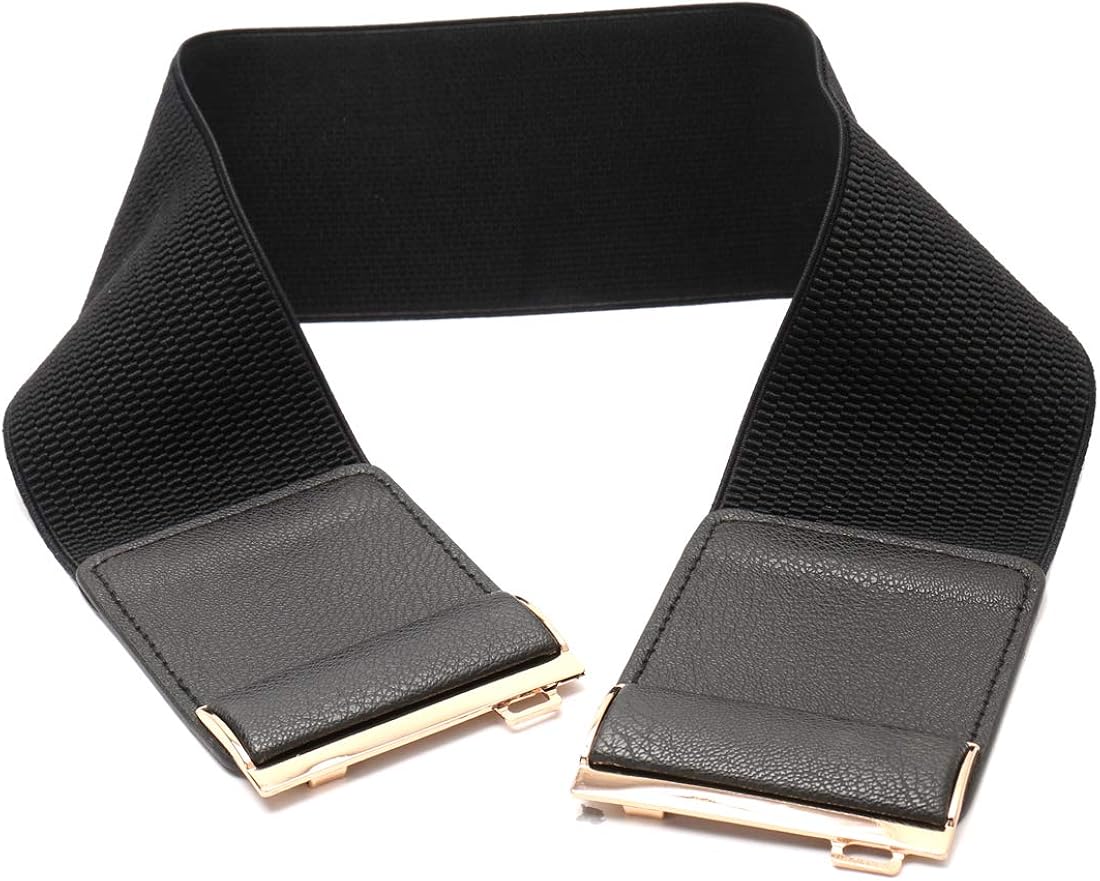 Beltox Womens 3" Wide Belt Elastic Stretch Cinch Waistband Lady Cummerband at  Women’s Clothing store