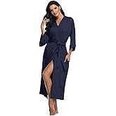 Women's Long Robes Ladies Kimono Bathrobes Full Length Robes Soft Modal Sleepwear Nightgown