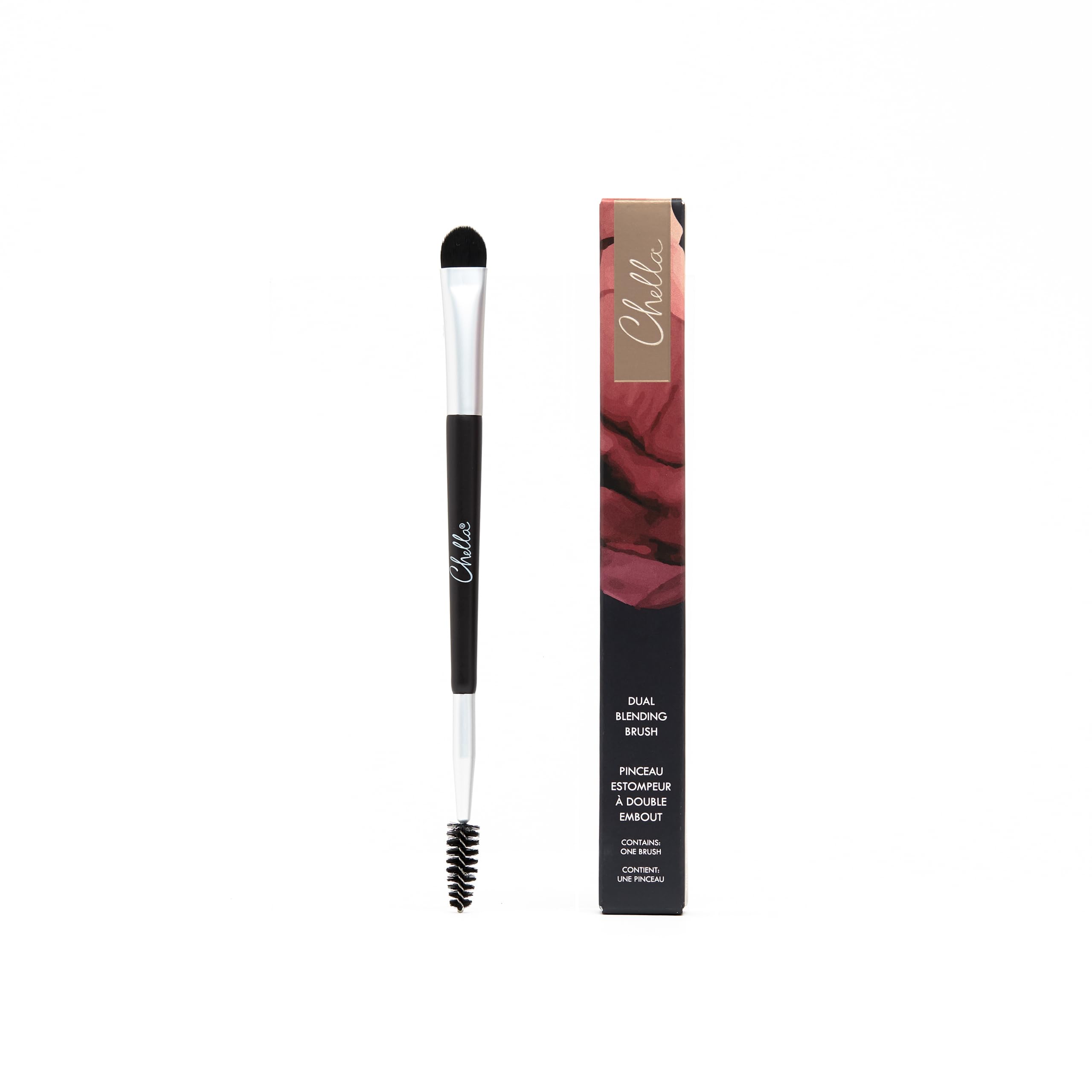 Chella Dual Blending Foundation Makeup Brush with Eyebrow Spoolie