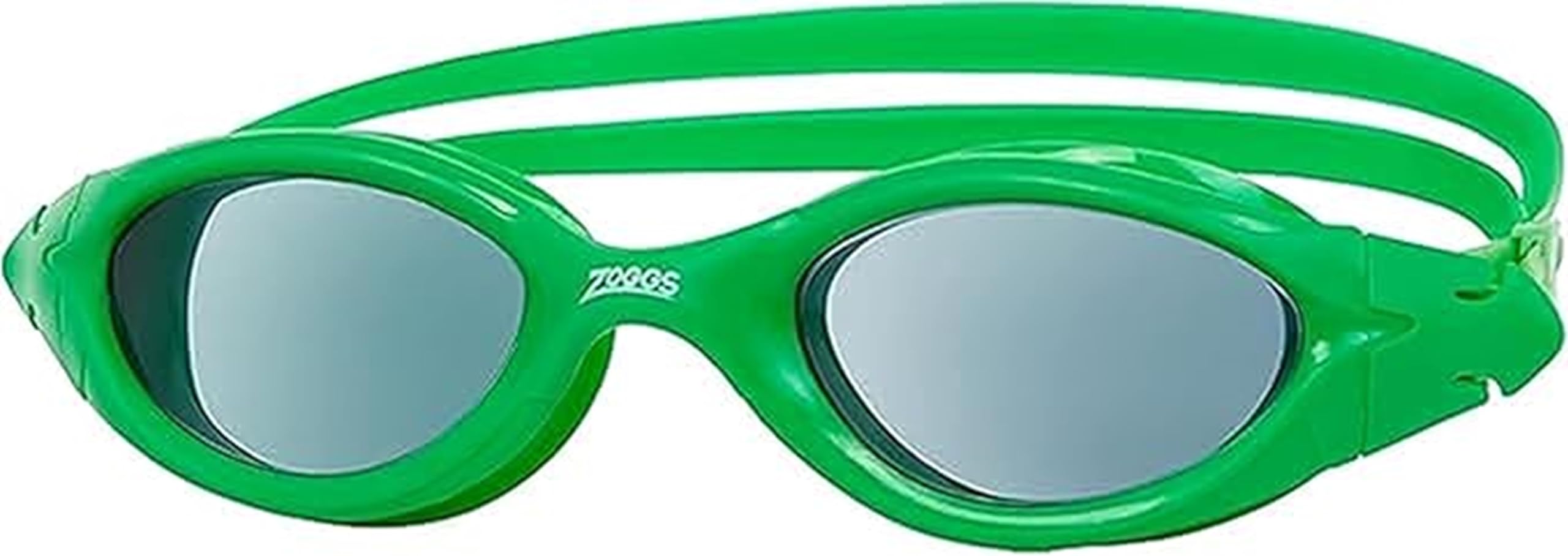 Zoggs Panorama Kids Swimming Goggles (Smoke Lens, Green, 6-14 Years) with Tinted UV Protection & Soft, Anti-Leak Seal, Wide Vision with Anti-Fog, Junior Boys & Girls Swim Goggles Kids