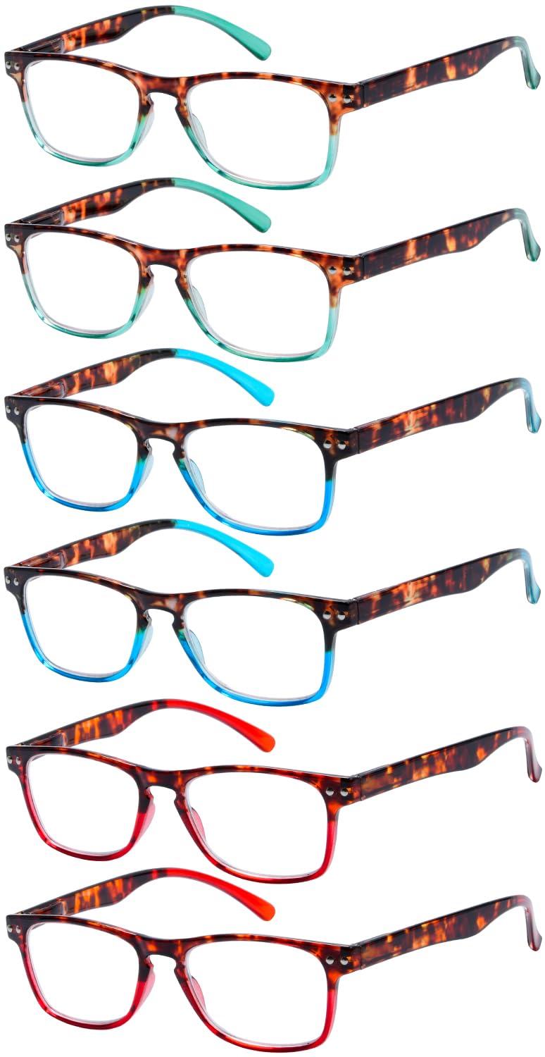 Eyekepper 6 Packs Ladies Reading Glasses Stylish Readers for Women Reading - Mix +0.75