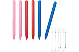 Replacement Stylus Pens for LCD Writing Tablet, Doodle Board, Kids Drawing Tablet, Boogie Board (6 Pack Drawing Pad Pens + 6 