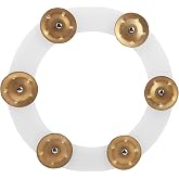 Hi-Hat Tambourine, Stainless Steel &amp; Rubber, Durable Design, Clear Sound for Drum Set Performance (Gold)