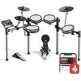 Donner Beat Electronic Drum Set, Electric Drum Kit with Quiet Mesh Drum Pads, 12" Cymbals w/Choke, 100 Kits and 1100+ Sounds, Sticks, USB MIDI, DONNER PLAY app (5 Pads, 3 Cymbals)