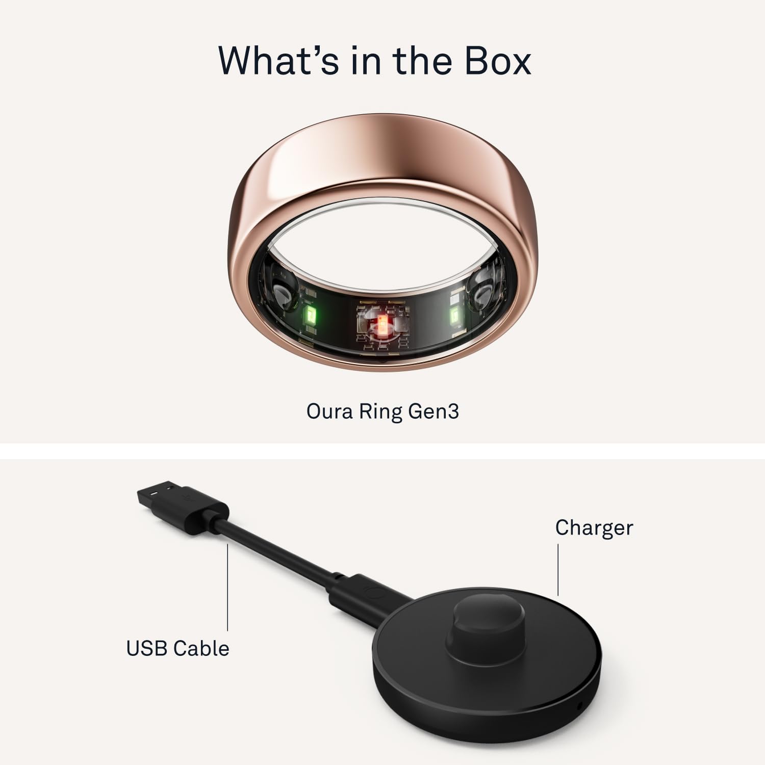Oura Ring Gen3 Horizon - Rose Gold - Size 6 - Smart Ring - Size First with Oura Ring Gen3 Sizing Kit - Sleep Tracking Wearable - Heart Rate - Fitness Tracker - 5-7 Days Battery Life