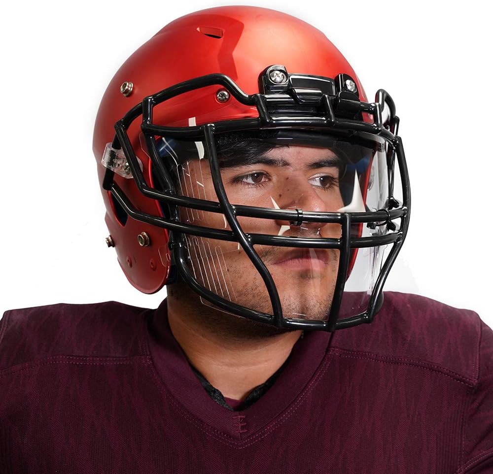 Grid-D-Flect Football Helmet Face Shield - a Full eyeshield Visor That Acts as Eye and Mouth Protection Against Sweat, spit, coughs, and Sneezes for a Football Player's face Area : Sports & Outdoors