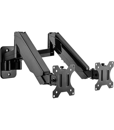 PC周辺機器 Chief Flat Panel Dual Veal Monitor Arm Wall Mount KWD230B - Mounting kit (dual aulating arm) for 2 LCD displays - black - wall- wyw801m Amazon.com: Flat Panel Dual Vertical Monitor Arm Wall Mount