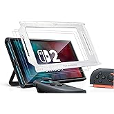 LFGKMZ 2 Pack Tempered Glass Auto-Alignment Screen Protector for Nintendo Switch 2 Model 2025 8",[Military Grade Shatterproof],Ultra HD,9H Hardness,Zero Bubble