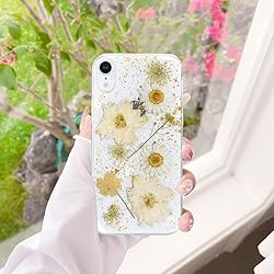 CEOKOK for iPhone XR Case Clear with Real Pressed