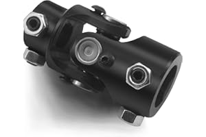 RABROPAR 1" DD X 3/4" DD Single Steering Shaft U Joint Coupler Black Steel Universal Coupling