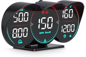 AZIJYV Digital GPS Speedometer G17 Automotive Heads Up Display for All Cars MPH Vehicle Speed Overspeed Fatigue Driving Alarm Clock Driving Time Driving Distance Altitude Compass Plug & Play