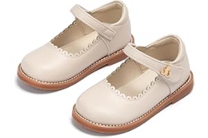 THEE BRON Toddler Girls Mary Jane Shoes Floral Cut-Out Oxfords Dress Flats