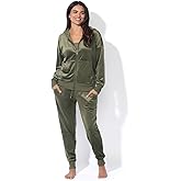 Felina - Womens Velour Zip Hoodie and Jogger Set Soft 2-Piece Tracksuit Lounge Set