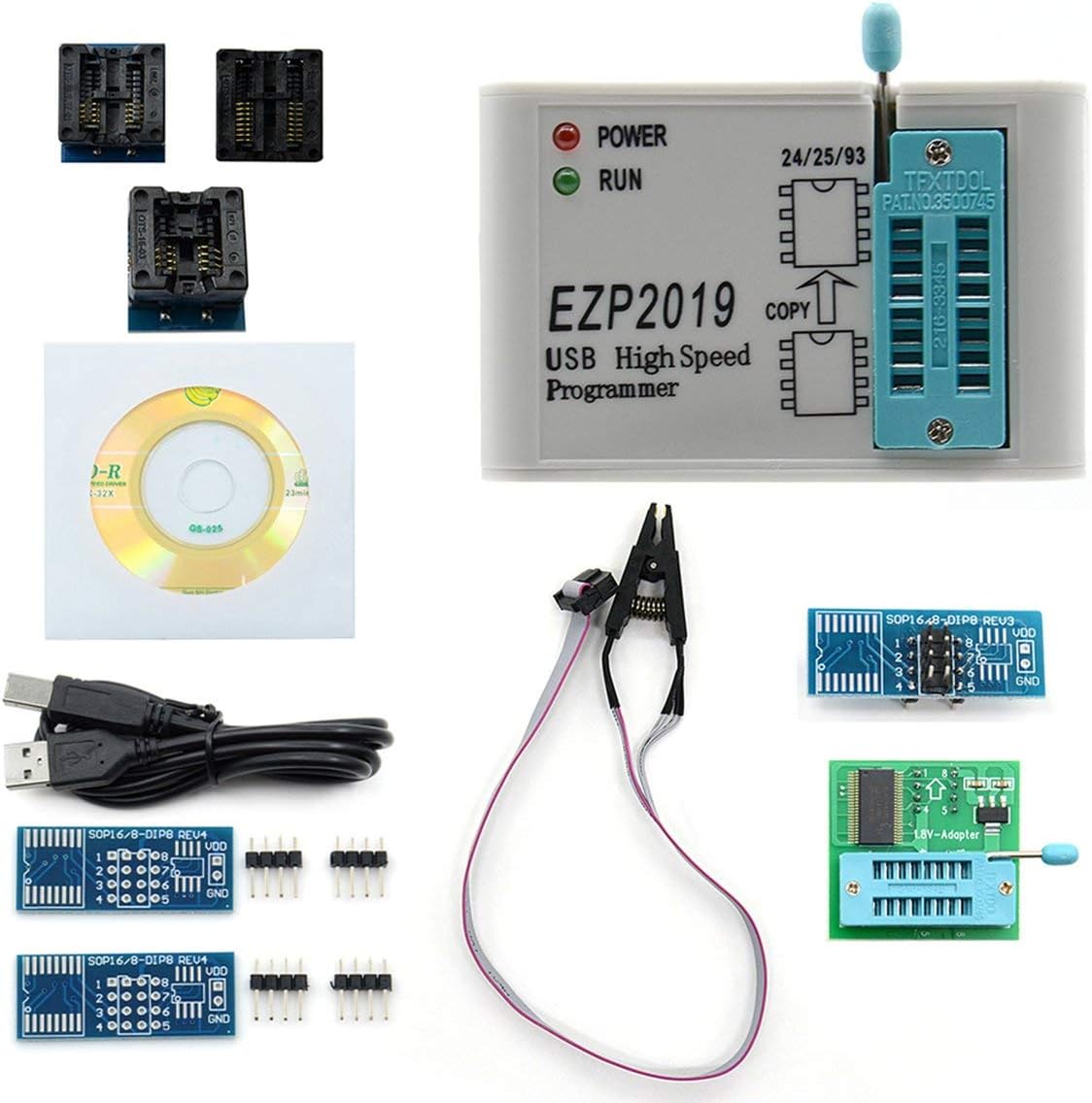Relabouting With Test Base EZP2019 High Speed USB SPI Programmer Better than EZP2013 EZP2010 2011Support 24 25 93 EEPROM Flash Bios