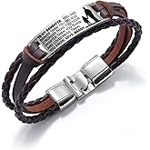 COMTRUDE To My Daughter Bracelets, Stainless Steel Wristband, Daughter Bracelet From Daddy, Daughter Gift (Brown)